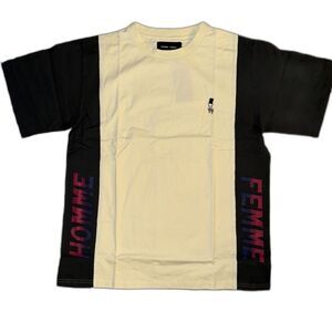 NWT Homme Femme Paneled Pendant Tee Cream size XXL
